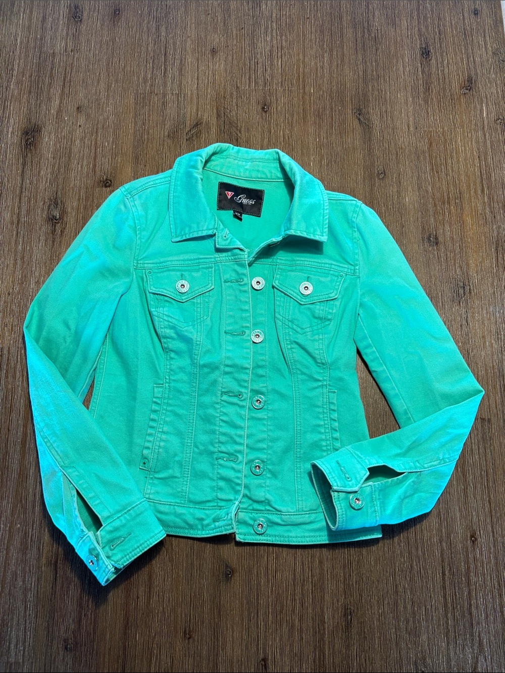 Guess Mint Green Denim Jacket